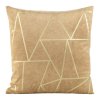 81006 svetlobezova zamatova obliecka na vankus so zlatou geometrickou potlacou moly 45x45 cm