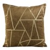 80997 svetlohneda zamatova obliecka na vankus so zlatou geometrickou potlacou moly 45x45 cm