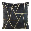 81015 tmavosiva zamatova obliecka na vankus so zlatou geometrickou potlacou moly 45x45 cm