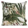 80934 zelena obliecka na vankus s rastlinnym vzorom z bavlneneho satenu dekor 03 spring 40x40 cm