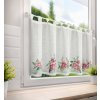84237 7 biela vitrazova zaclona s potlacou vianocnej ruze na uskach xmas 150x60 cm