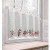 84237 8 biela vitrazova zaclona s potlacou vianocnej ruze na uskach xmas 150x60 cm