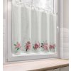 84240 7 biela vitrazova zaclona s potlacou vianocnej ruze na uskach xmas 150x90 cm