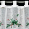 84243 3 biela vitrazova zaclona s potlacou vianocnych vetviciek na uskach xmas 150x30 cm