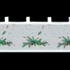 84243 6 biela vitrazova zaclona s potlacou vianocnych vetviciek na uskach xmas 150x30 cm