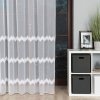 Bílá tylová záclona LADA s pruhovaným vzorem a třpytkami (Výška A 100 - 137, Šířka 100)