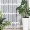 Bílá tylová záclona LADA s pruhovaným vzorem a třpytkami (Výška A 100 - 137, Šířka 100)