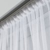 Bílá tylová záclona LADA s pruhovaným vzorem a třpytkami (Výška A 100 - 137, Šířka 100)