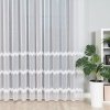 Bílá tylová záclona LADA s pruhovaným vzorem a třpytkami (Výška A 100 - 137, Šířka 100)