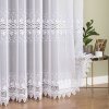 Bílá voálová vyšívaná záclona MICHAELA (Výška A 100 - 137, Šířka 100)