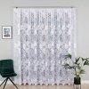 Bílá žakárová záclona LILI s celoplošným vzorem květin (Výška A 100 - 137, Šířka 100)