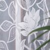 Bílá žakárová záclona LILI s celoplošným vzorem květin (Výška A 100 - 137, Šířka 100)