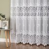 Bílá žakárová záclona MEGAN se zajímavým vzorem (Výška A 100 - 137, Šířka 100)