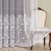 Bílá žakárová záclona ROSANOVA se vzorem růží (Výška A 100 - 137, Šířka 100)