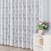 Bílá žakárová záclona SOFIA s jemným květinovým vzorem (Výška A 100 - 137, Šířka 100)