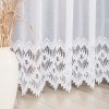 Bílá žakárová záclona ZARA se vzorem ve spodní části (Výška A 100 - 137, Šířka 100)