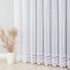 Bílá žakárová záclona ZARA se vzorem ve spodní části (Výška A 100 - 137, Šířka 100)