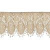 85075 2 bezova vitrazova zaclona v boho style so strapcami na tuneli moly 150x30 cm
