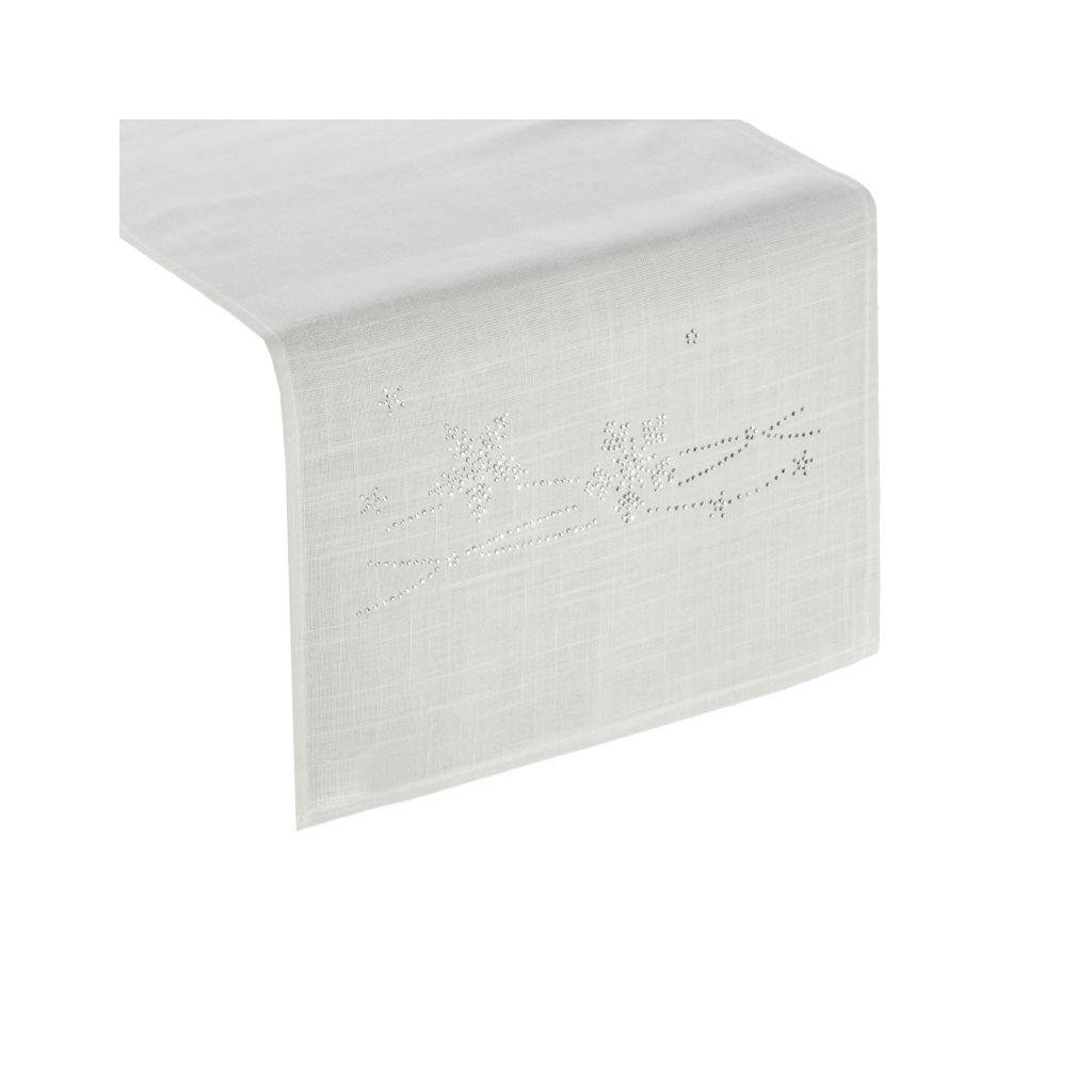 10311 vianocny behun agata s aplikaciou striebornych castic 40 x180 cm