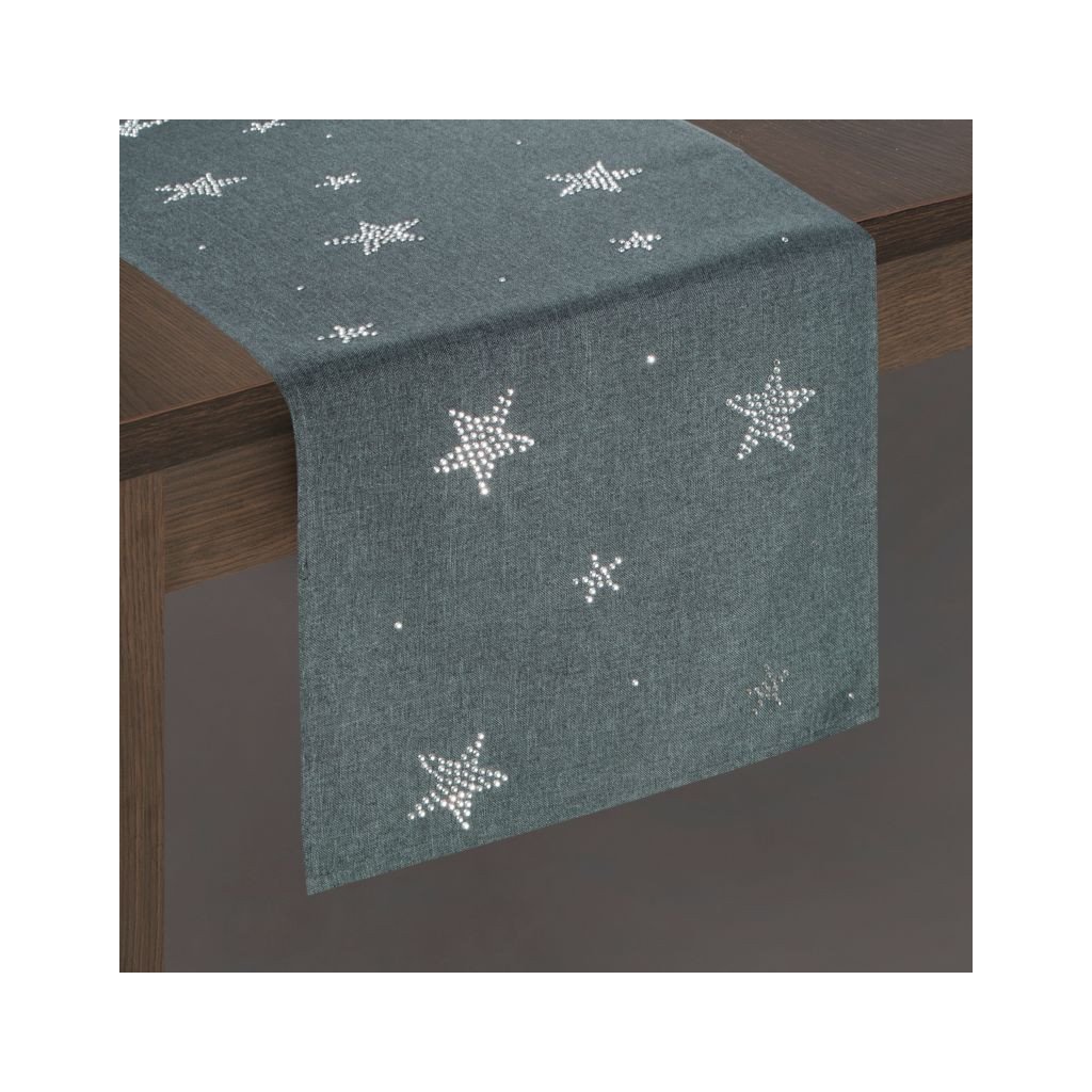 Behúň MERRY s aplikáciou zirkónových hviezd 33 x 140 cm