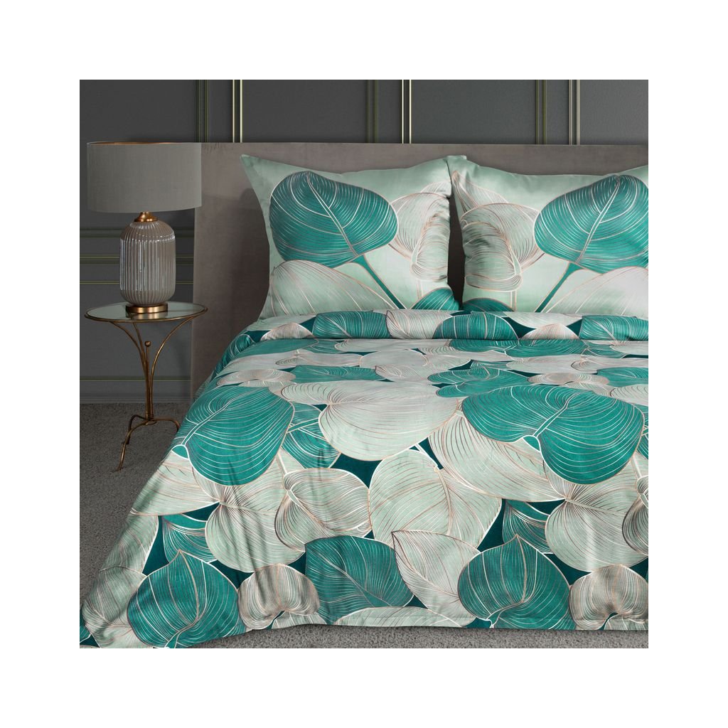 Šalviové posteľné obliečky SALVIA4 s potlačou 220x200 cm, 70x80 cm/x2