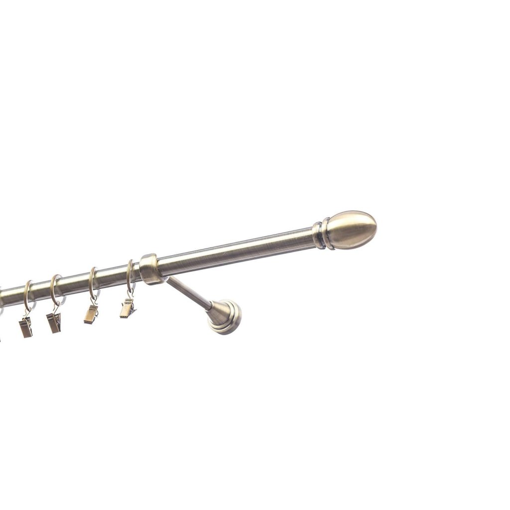 karnisz metalowy karpol 19 mm antyk pojedynczy owal do sypialni