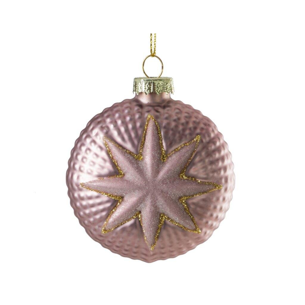 69027 ruzova sklenena vianocna gula 8 cm sada 4 ks