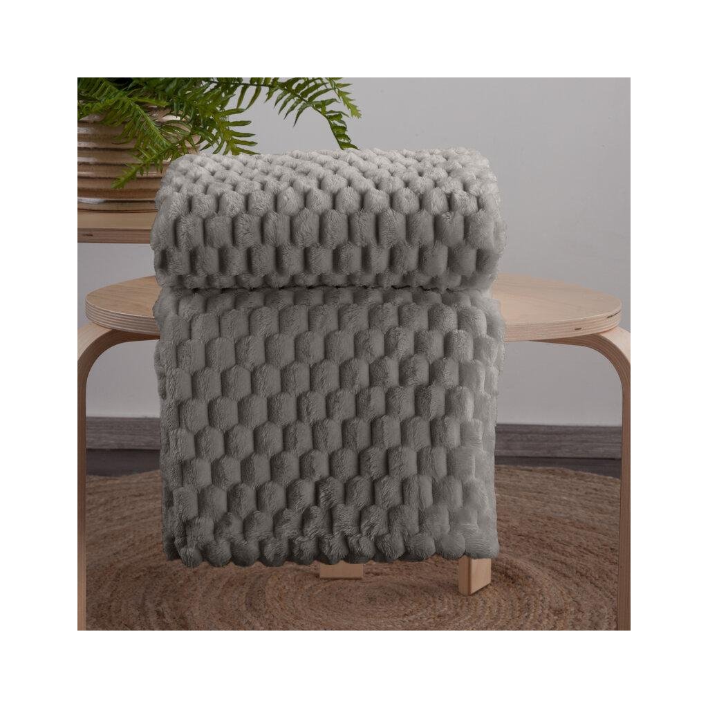 72987 siva hunata deka cindy6 s 3d vzorom 170x210 cm