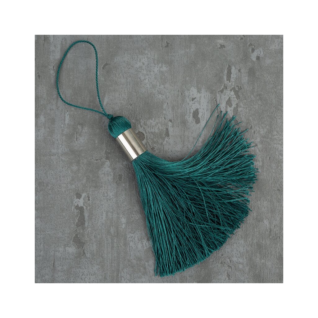 Šnúrka na závesy so strapcom MEL morská zelená