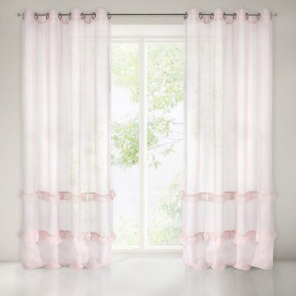 12585 ruzova zaclona na kruzkoch ariana 140x250 cm