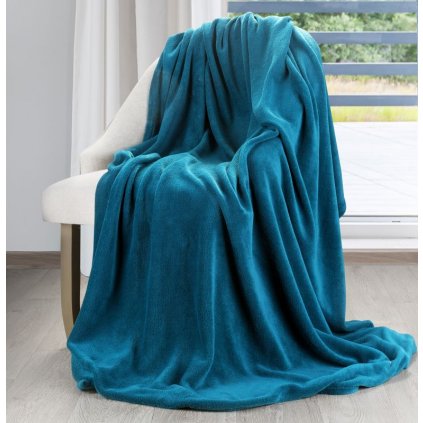 Jemná tyrkysová deka SIMPLE 150x200 cm
