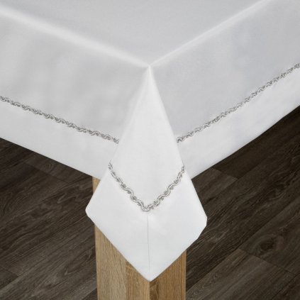 Biely obrus na stôl LIVIA 145x280 cm
