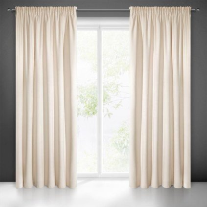 17466 bezovy zaves ria so zamatovou strukturou 140x270 cm