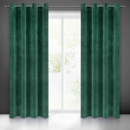 17508 zeleny zaves ria so zamatovou strukturou 140x250 cm