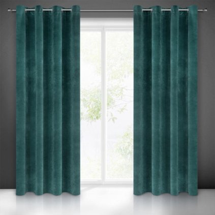 17520 tyrkysovy zaves ria so zamatovou strukturou 140x250 cm