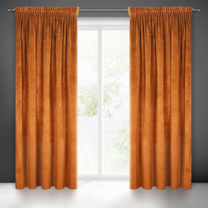 17538 oranzovy zaves ria so zamatovou strukturou 140x270 cm
