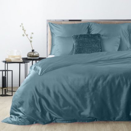 Modré posteľné obliečky NOVA3 z vysoko kvalitného bavlneného saténu 140x200 cm, 70x80 cm