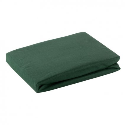 Zelená bavlnená jersey posteľná plachta 160x200+30 cm