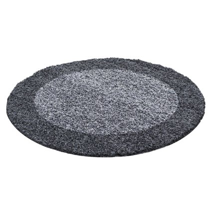 50472 kusovy koberec life shaggy 1503 grey kruh