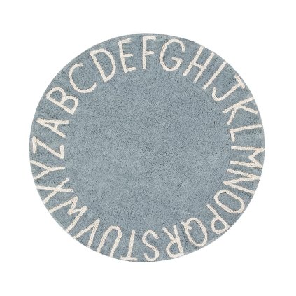 51102 rucne tkany kusovy koberec round abc vintage blue natural