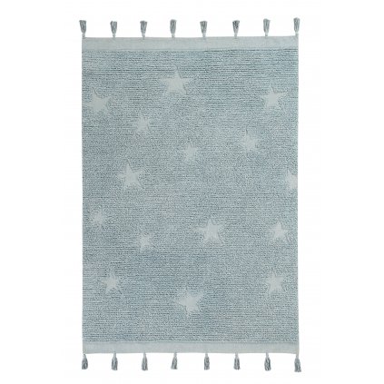 Ručne tkaný kusový koberec Hippy Stars Aqua Blue