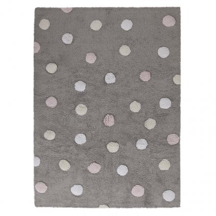Pre zvieratá: Prateľný koberec Tricolor Polka Dots Grey-Pink