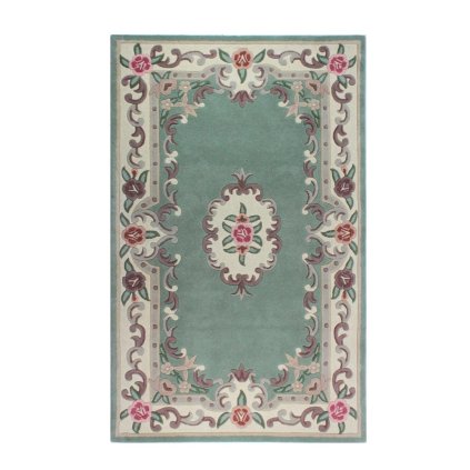 53010 rucne vsivany kusovy koberec lotus premium green