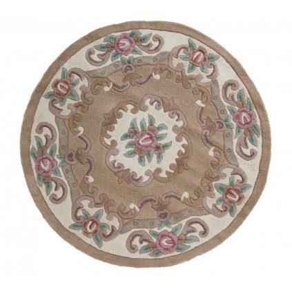 Ručne všívaný kusový koberec Lotus premium Fawn kruh