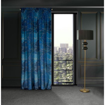 57003 tyrkysovy zaves na paske lotos2 140x270 cm