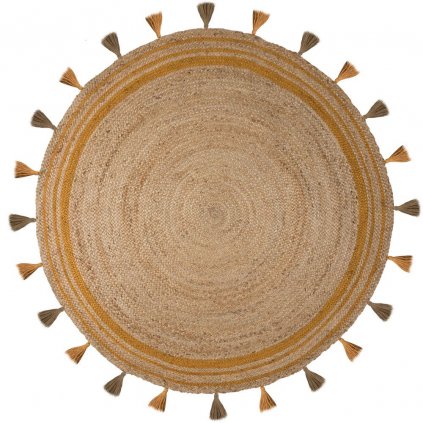 Kusový koberec Lunar Jute Circle Ochre