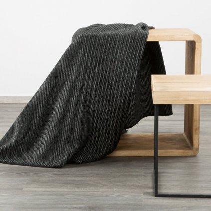 Čierna deka AMBER s vaflovou štruktúrou 70x160 cm