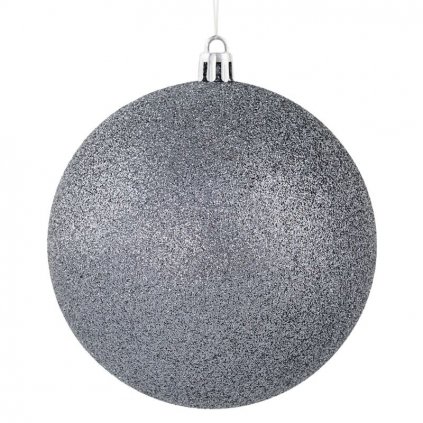 Sivá plastová vianočná guľa 8 cm - sada 4 ks