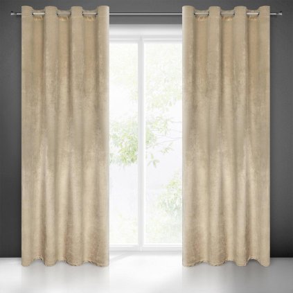 61260 bezovy zamatovy zaves samanta 140x250 cm