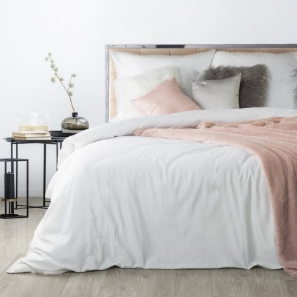 Biele posteľné obliečky NOVA3 z vysoko kvalitného bavlneného saténu 140x200 cm, 70x80 cm